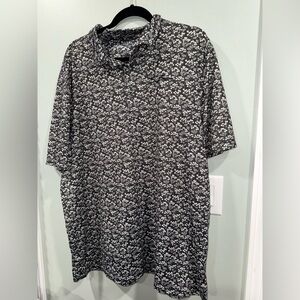 Bermuda Sands Men's Black Floral Short-Sleeve Button Shirt